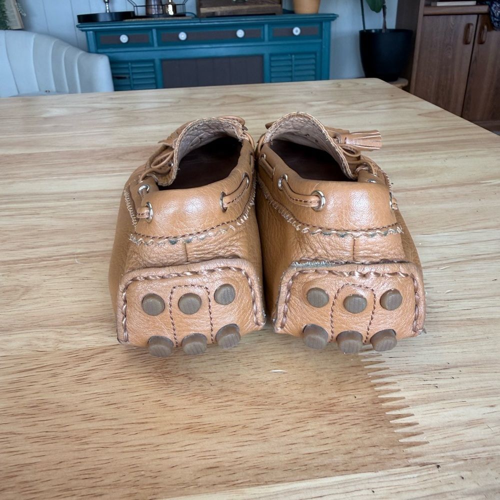 Coach Tan Leather Moccasins with Tassels - Picture 4 of 7
